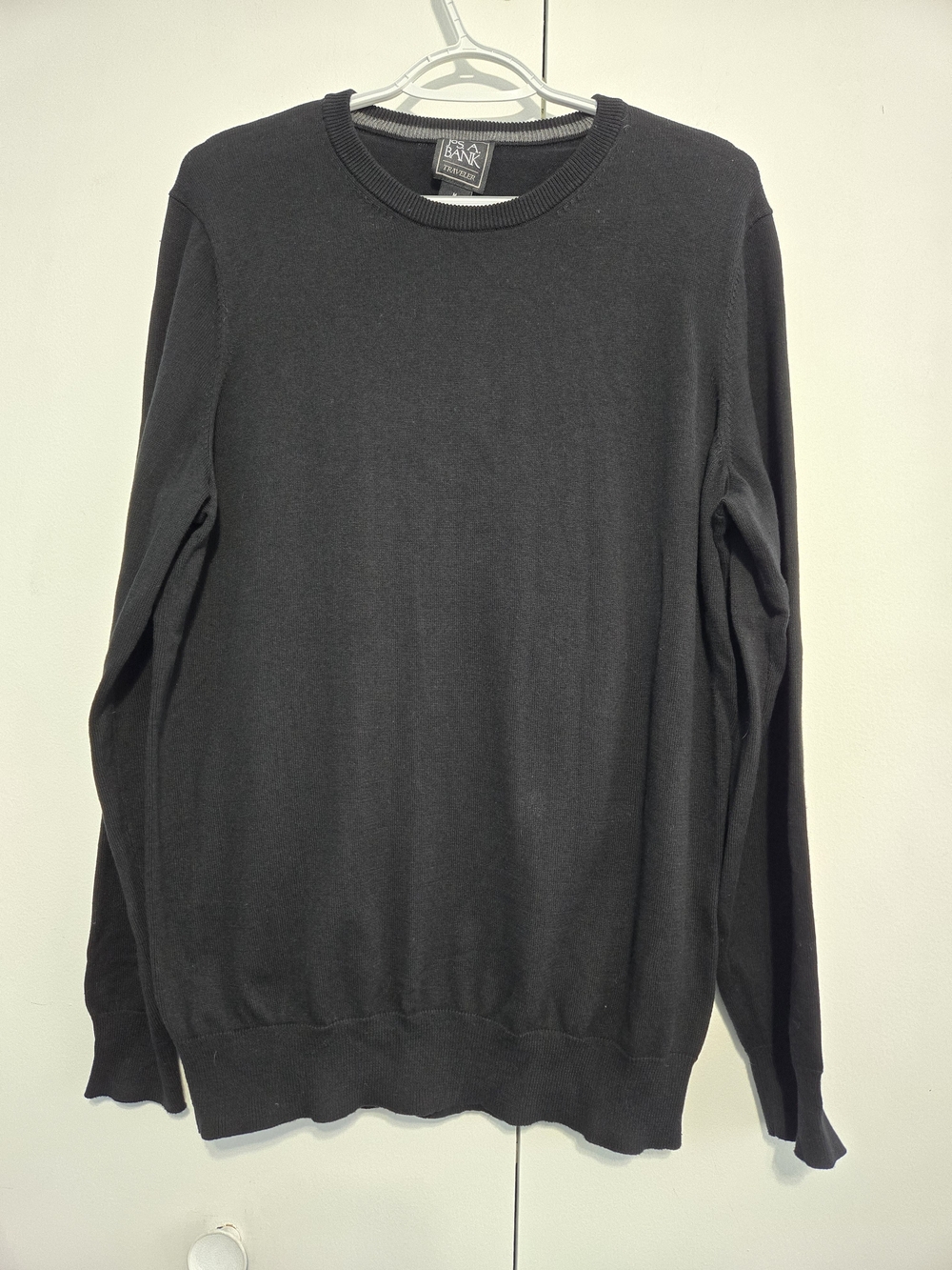 Jos A Bank Traveler Black Pima Cotton Crew Neck Sweater Men's M
